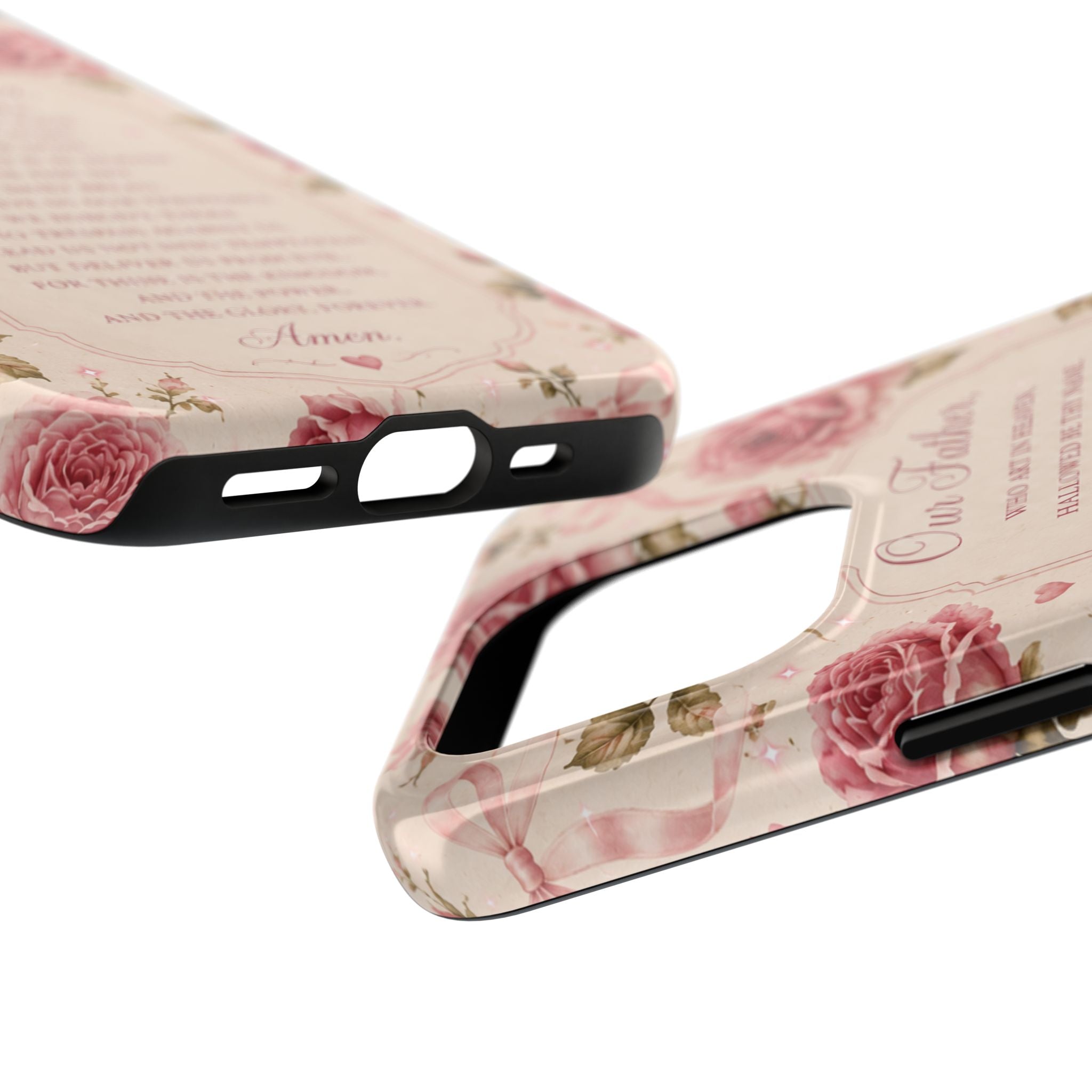 Our Father Prayer Phone Case | Floral Rosary Scripture iPhone Case