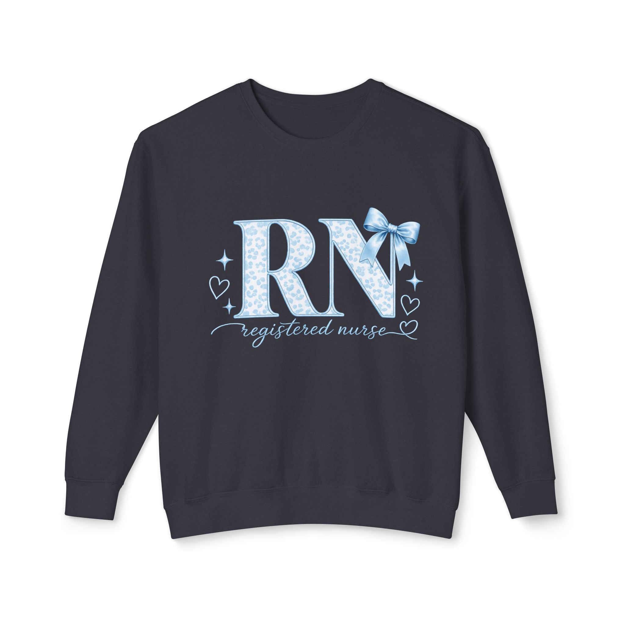 RN Registered Nurse sweatshirt | Blue Floral Monogram, Nurse Crewneck