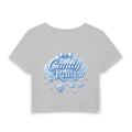 Candy Rain Baby Tee — Cute Pastel Bow Graphic Top