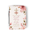 Floral Scripture Bible Cover — Proverbs 31 / Psalm 46 Inspirational Zip Case