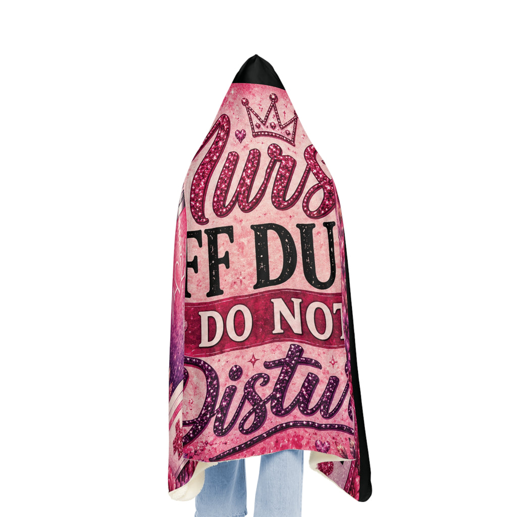 Nurse Off Duty Hooded Blanket, Nurse Gift Blanket, Pink Nurse Hoodie Blanket, RN Graduation Gift, Cozy Nurse Life Blanket, Do Not Disturb