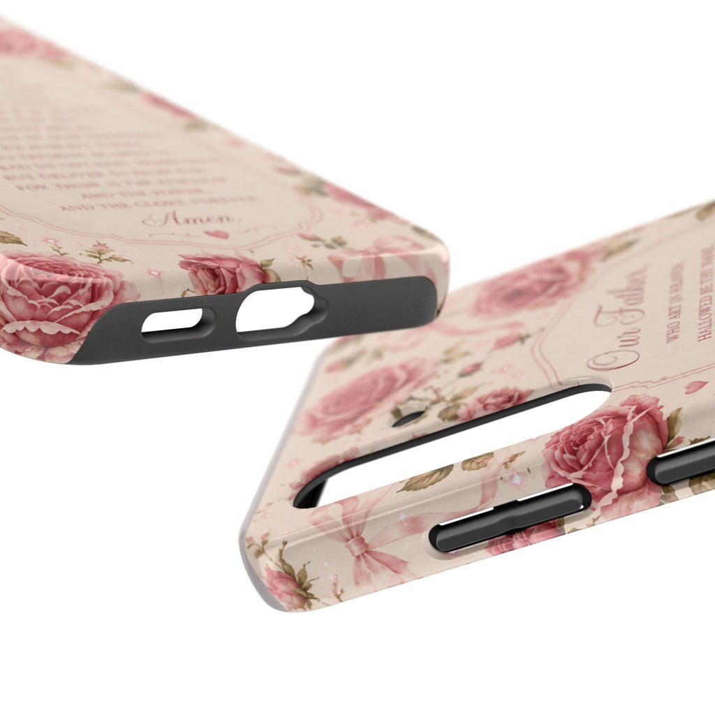 Our Father Prayer Phone Case | Floral Rosary Scripture iPhone Case