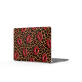 Wild Kisses MacBook Case, Leopard Print Laptop Cover, Red Lip Print MacBook Air Case, MacBook Pro Case, Cute Girly Laptop Accessory
