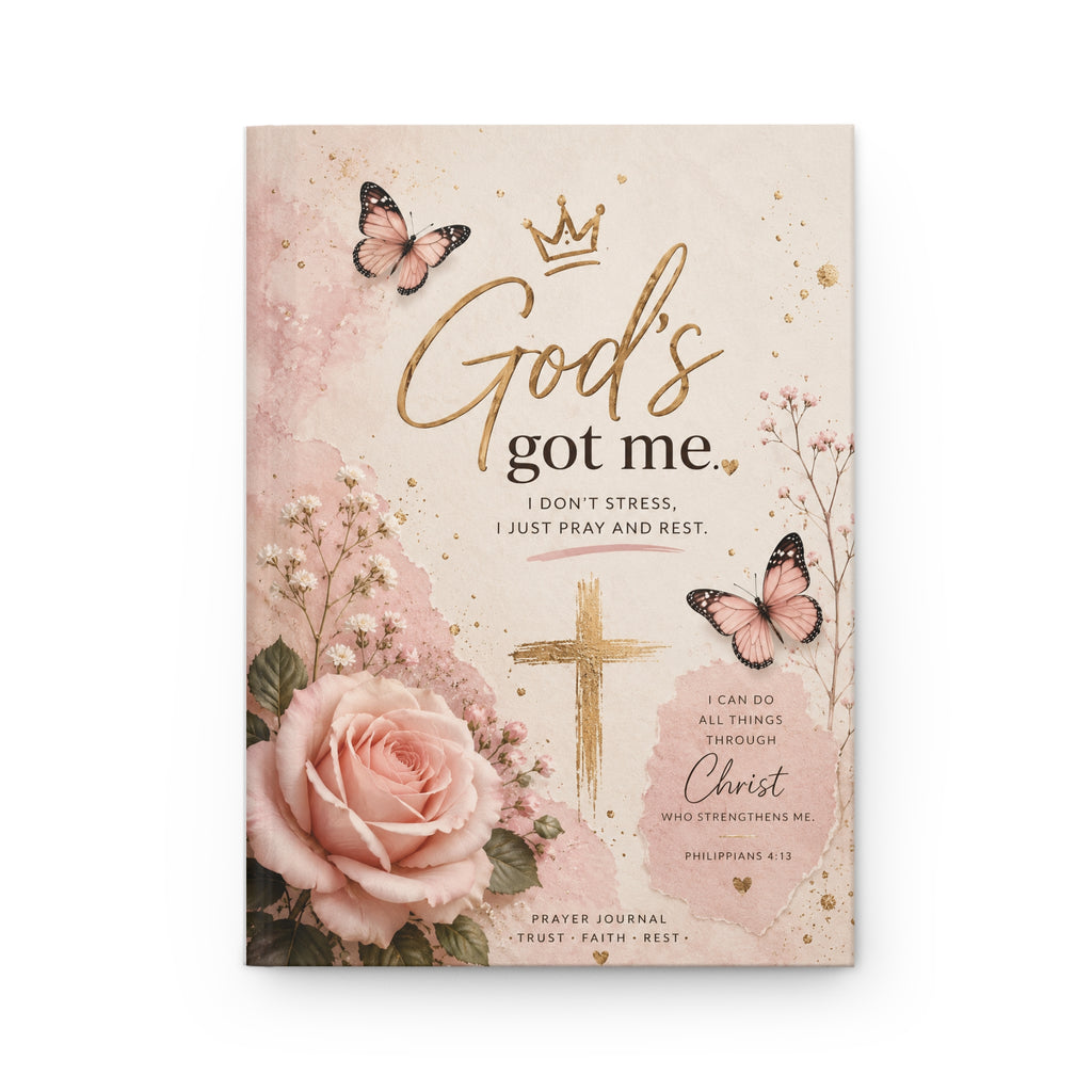 God's Got Me journal | Christian faith prayer journal, floral butterfly hardcover