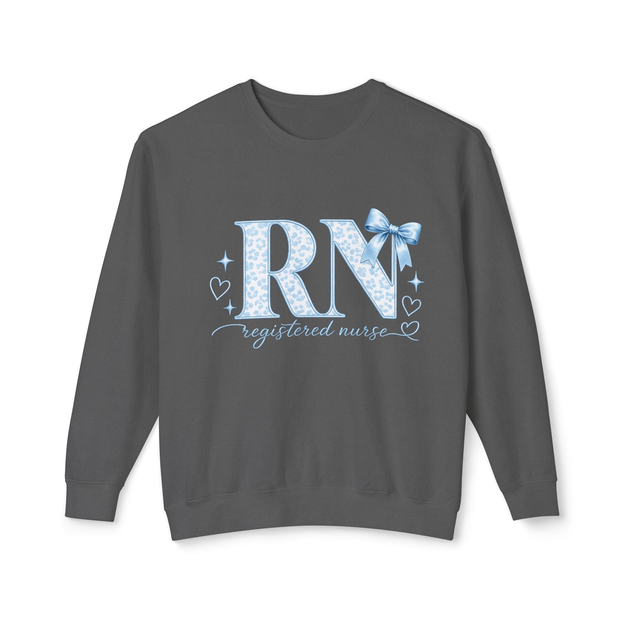 RN Registered Nurse sweatshirt | Blue Floral Monogram, Nurse Crewneck