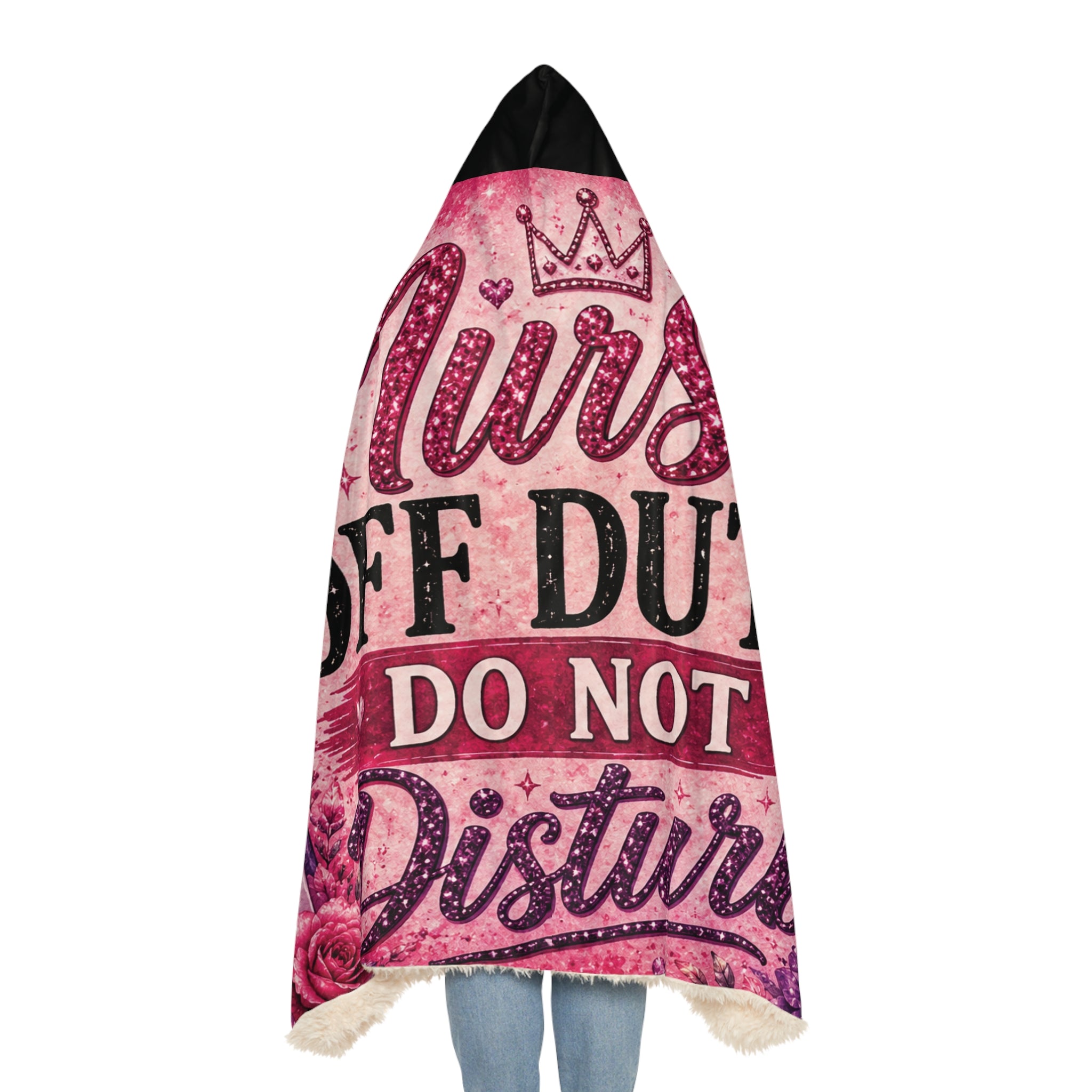 Nurse Off Duty Hooded Blanket, Nurse Gift Blanket, Pink Nurse Hoodie Blanket, RN Graduation Gift, Cozy Nurse Life Blanket, Do Not Disturb