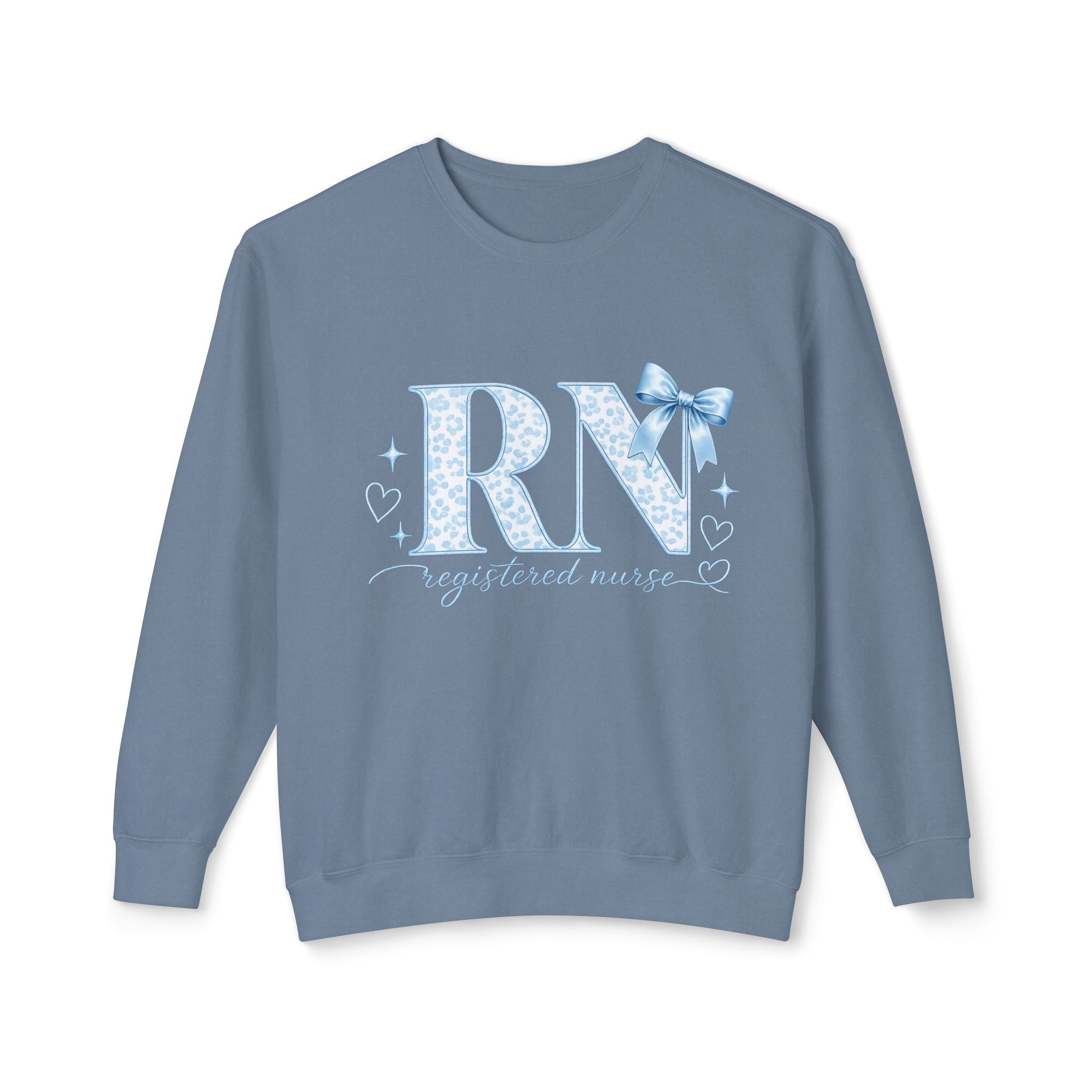 RN Registered Nurse sweatshirt | Blue Floral Monogram, Nurse Crewneck
