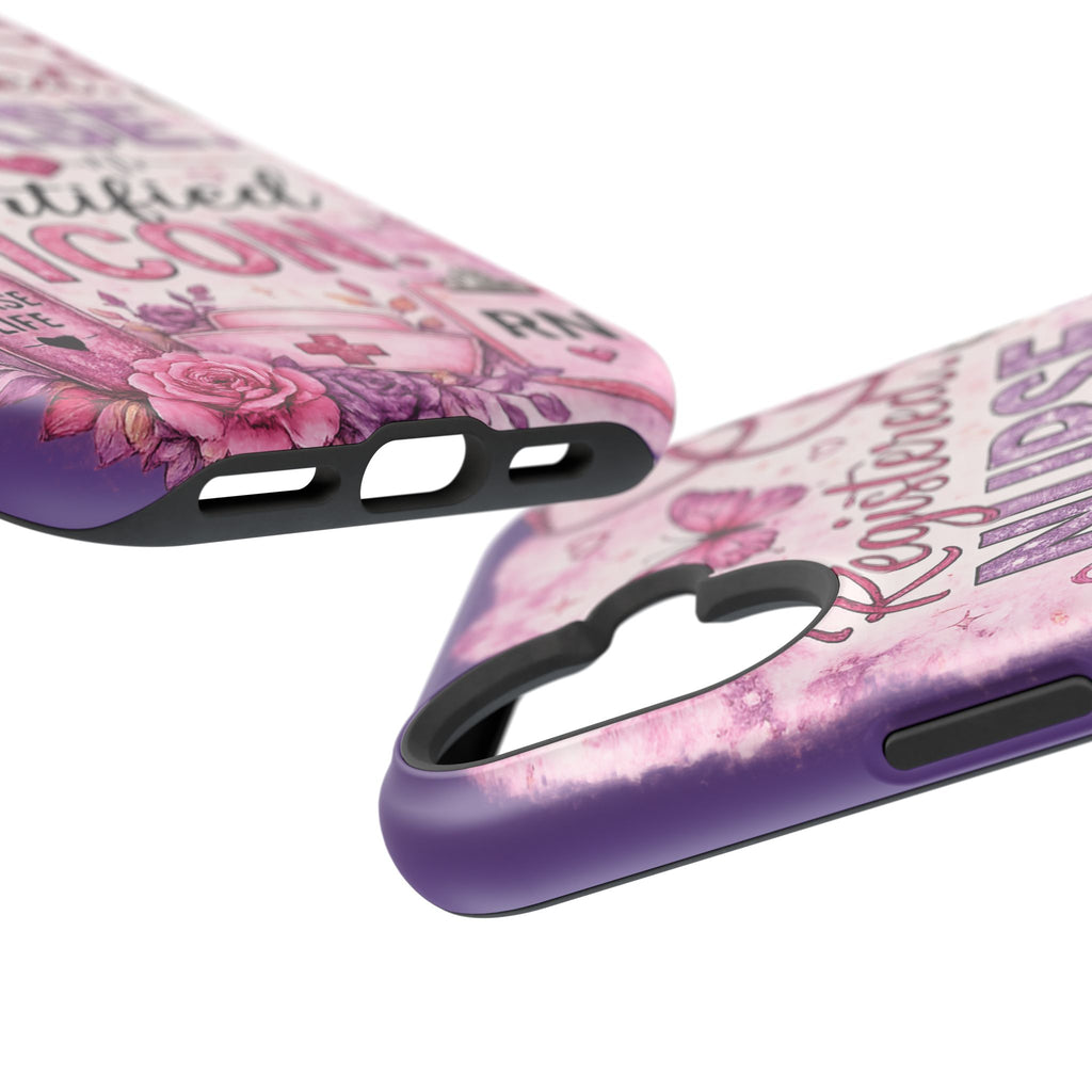 Registered Nurse Certified Icon Phone Case | Cute Nurse iPhone Case | Pink Glitter RN Aesthetic Gift for Nurses