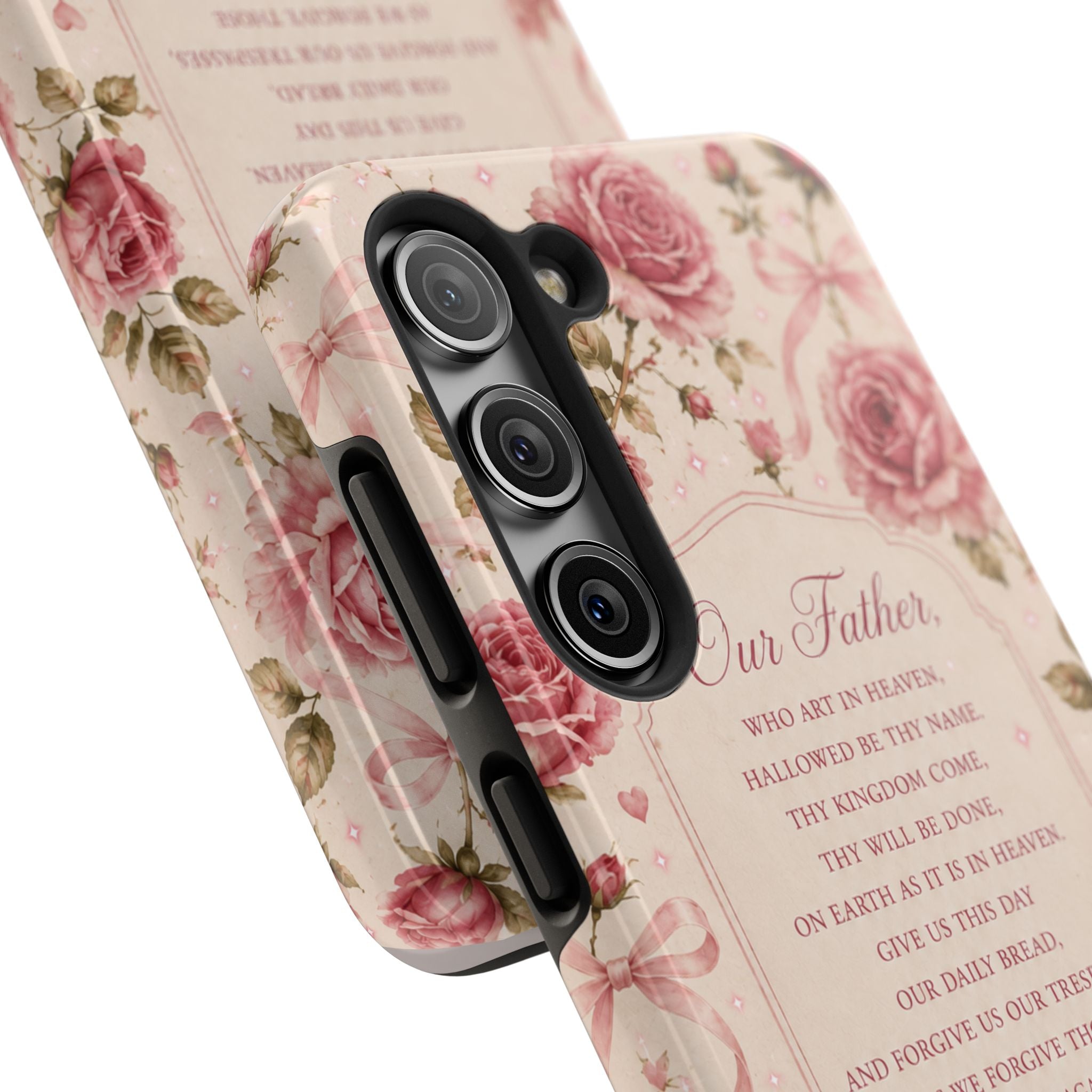 Our Father Prayer Phone Case | Floral Rosary Scripture iPhone Case