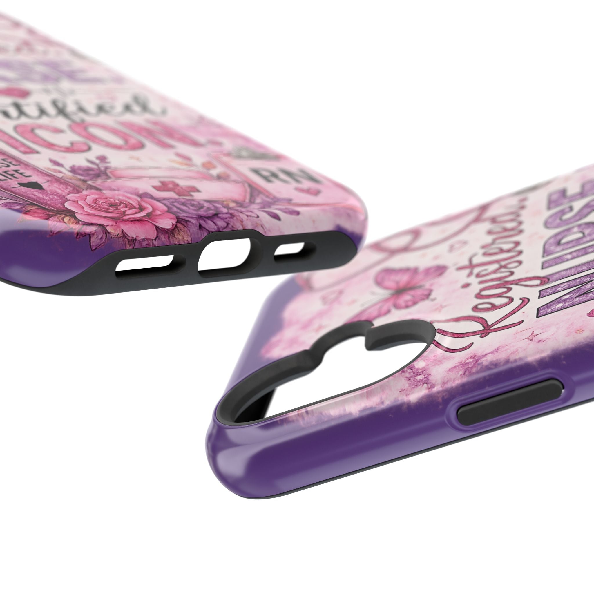 Registered Nurse Certified Icon Phone Case | Cute Nurse iPhone Case | Pink Glitter RN Aesthetic Gift for Nurses