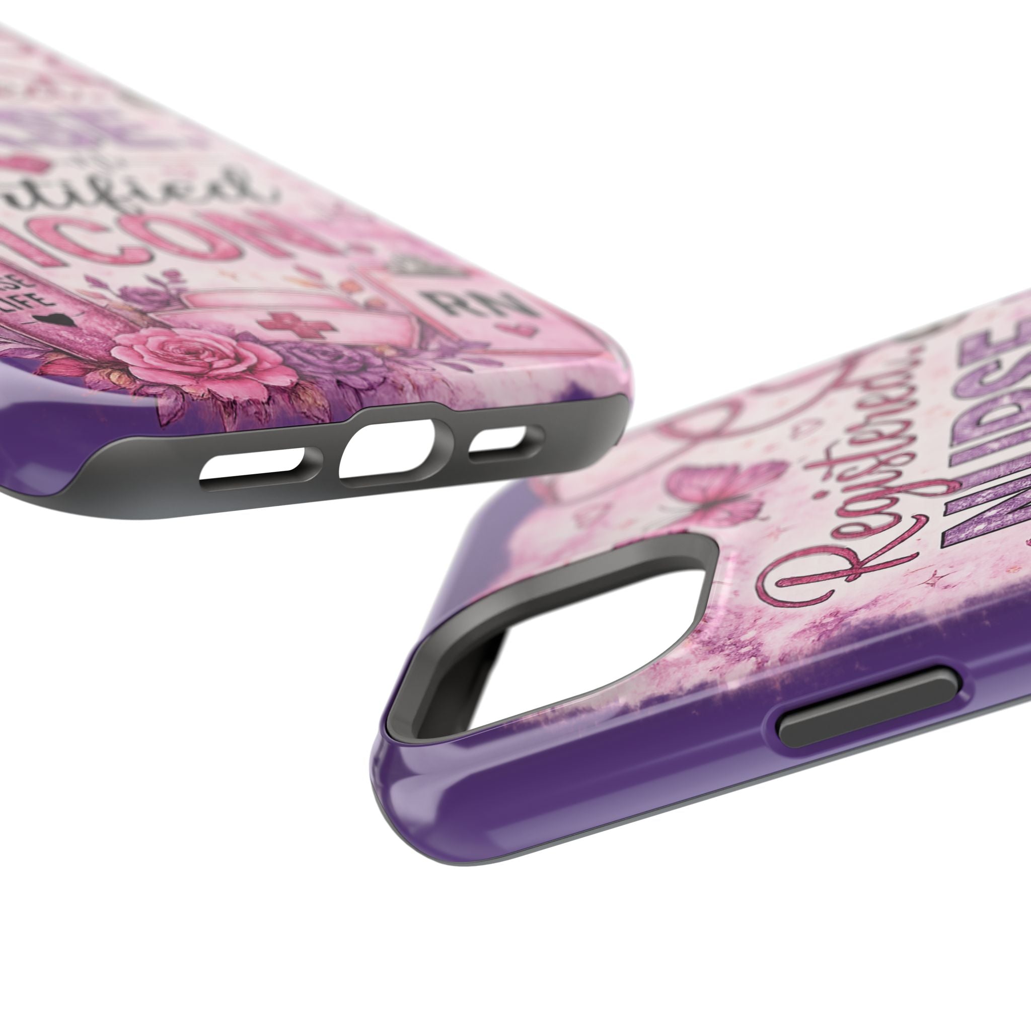Registered Nurse Certified Icon Phone Case | Cute Nurse iPhone Case | Pink Glitter RN Aesthetic Gift for Nurses