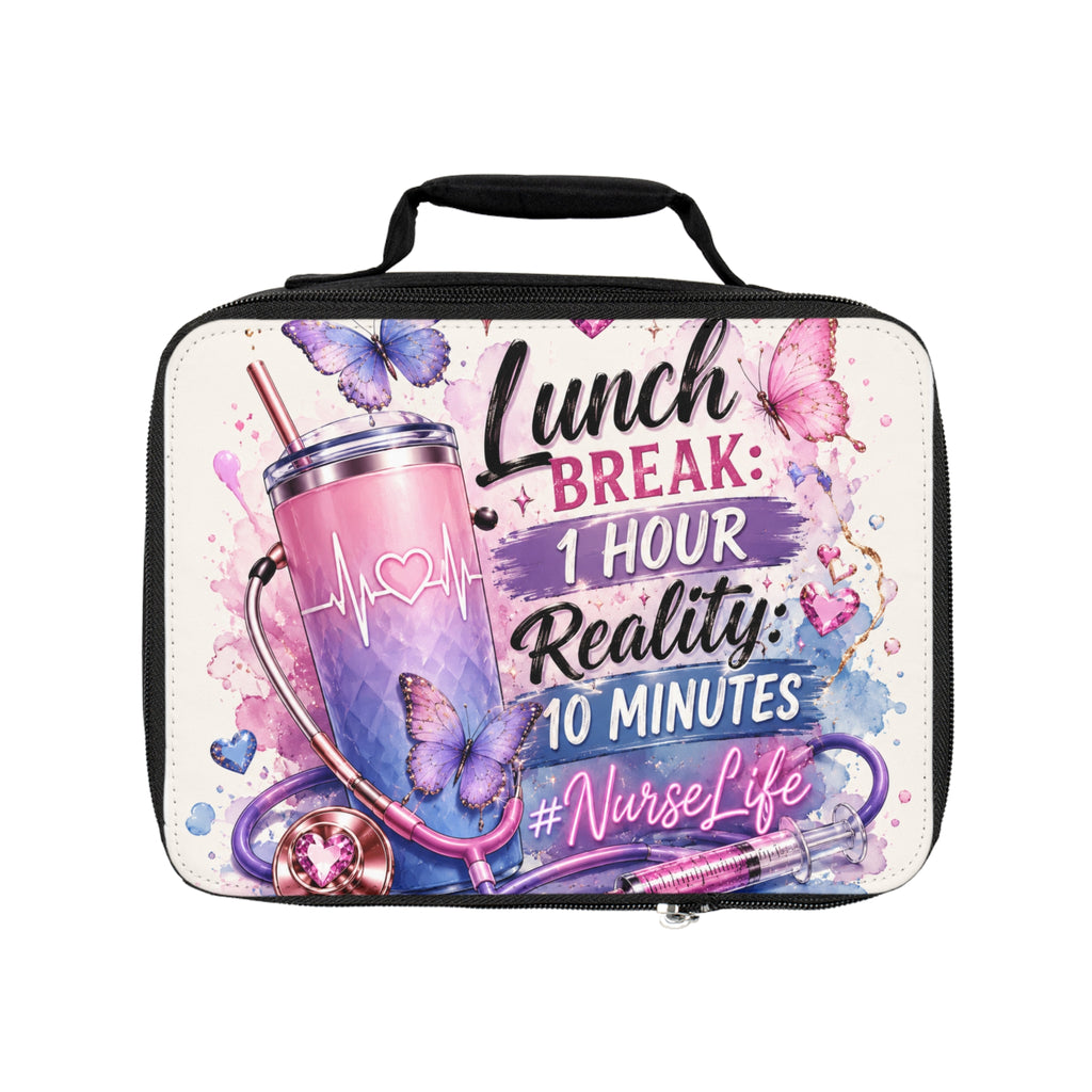 Cute Nurse Lunch Bag | Nurse Life Lunch Tote | Pink Butterfly Nurse Gift | Nurse Aesthetic Lunch Bag