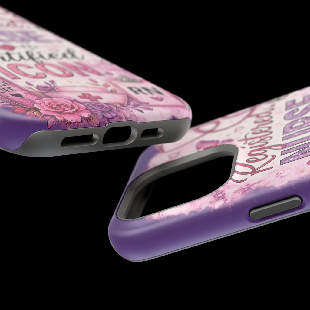 Registered Nurse Certified Icon Phone Case | Cute Nurse iPhone Case | Pink Glitter RN Aesthetic Gift for Nurses