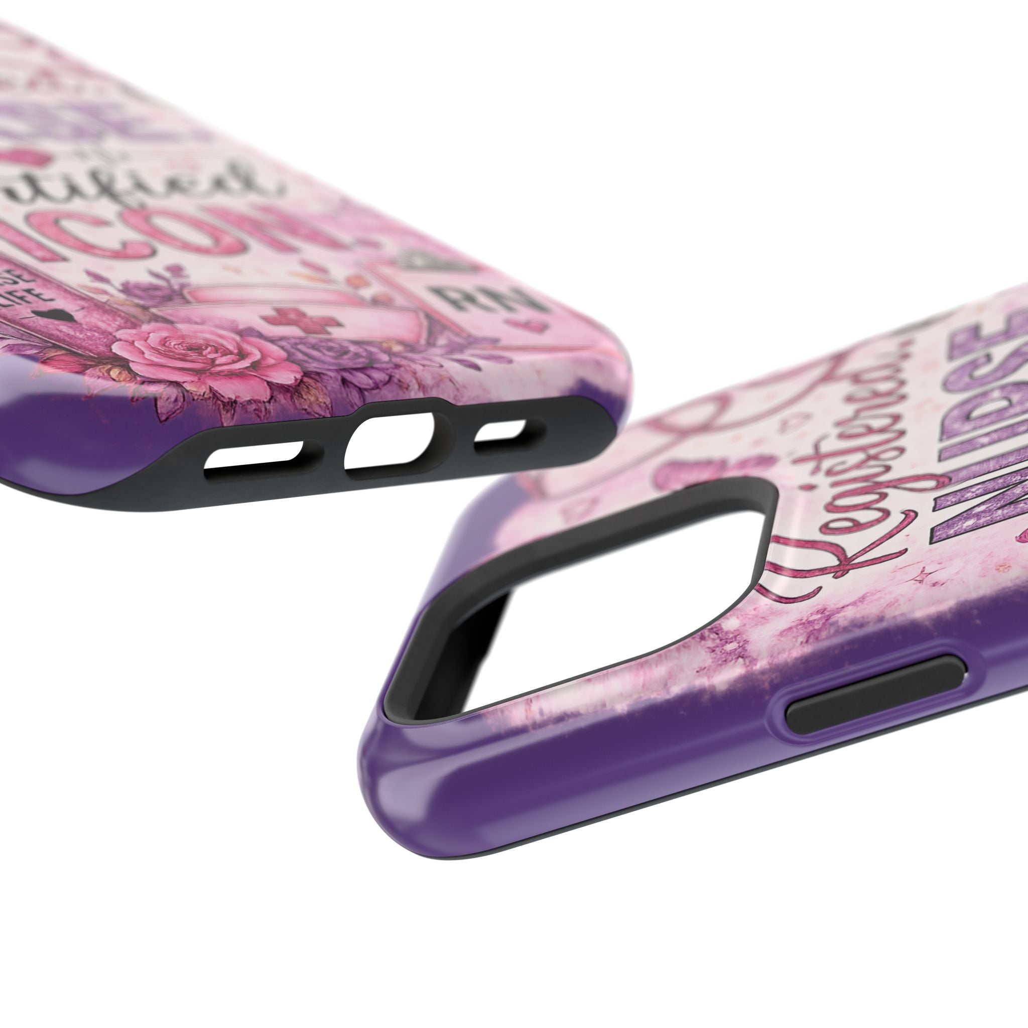 Registered Nurse Certified Icon Phone Case | Cute Nurse iPhone Case | Pink Glitter RN Aesthetic Gift for Nurses
