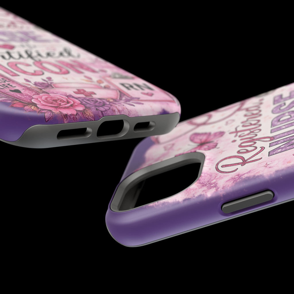 Registered Nurse Certified Icon Phone Case | Cute Nurse iPhone Case | Pink Glitter RN Aesthetic Gift for Nurses