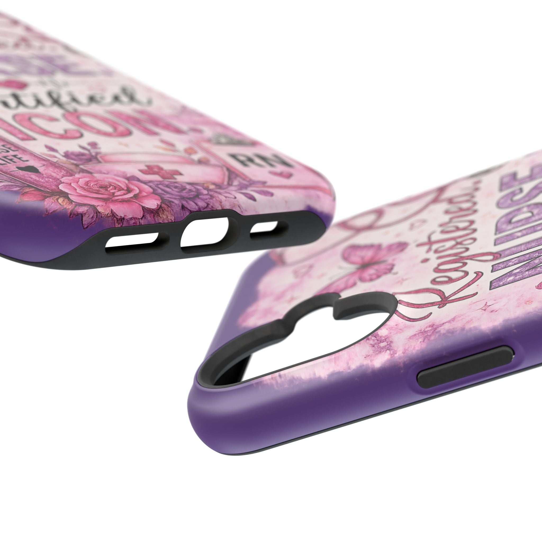 Registered Nurse Certified Icon Phone Case | Cute Nurse iPhone Case | Pink Glitter RN Aesthetic Gift for Nurses