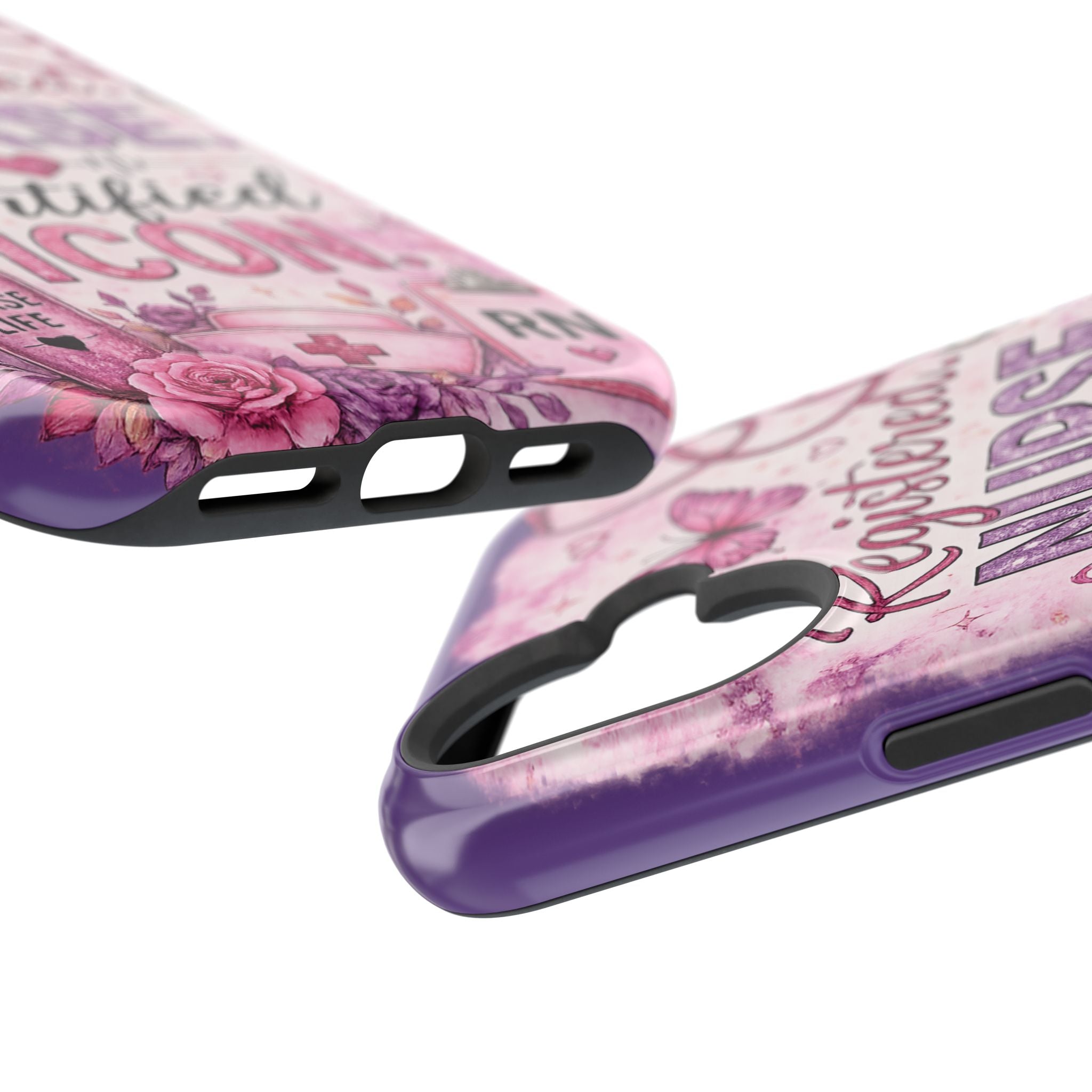 Registered Nurse Certified Icon Phone Case | Cute Nurse iPhone Case | Pink Glitter RN Aesthetic Gift for Nurses