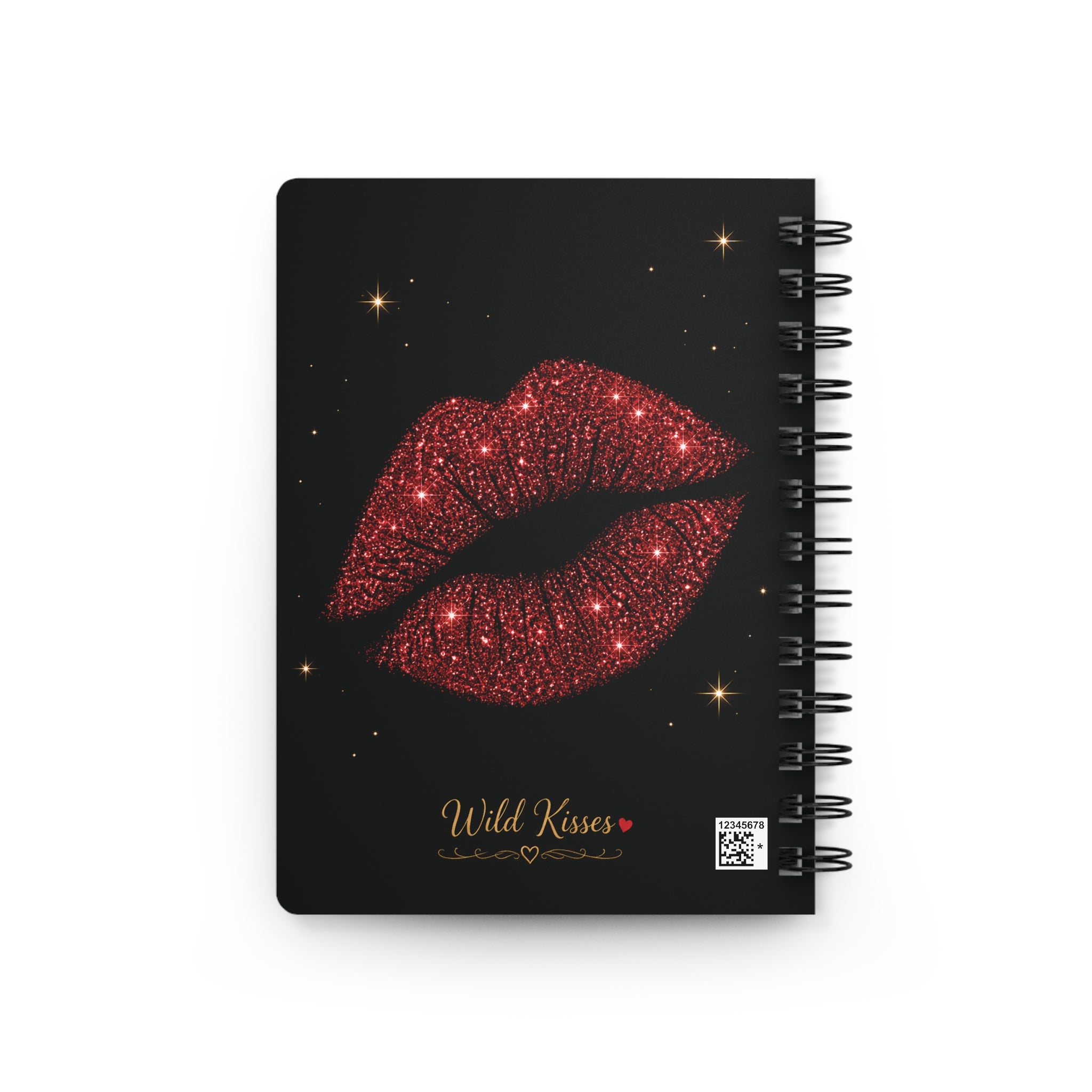 Wild Kisses Spiral Journal | Leopard Print Notebook | Red Lips Journal | Cute Aesthetic Writing Notebook | Gift for Women & Teen Girls