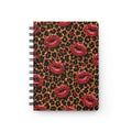 Wild Kisses Spiral Journal | Leopard Print Notebook | Red Lips Journal | Cute Aesthetic Writing Notebook | Gift for Women & Teen Girls
