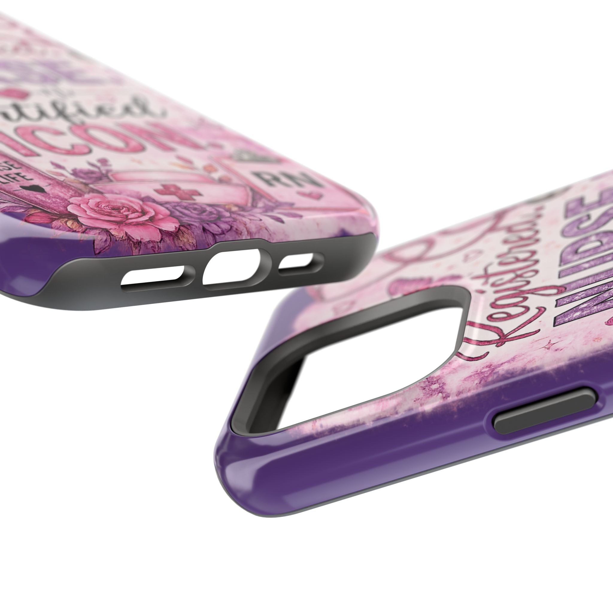 Registered Nurse Certified Icon Phone Case | Cute Nurse iPhone Case | Pink Glitter RN Aesthetic Gift for Nurses