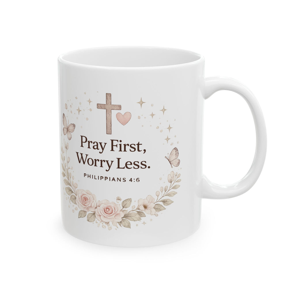 Prayer Changes Things Mug | Christian Coffee Mug | Faith Based Gift for Women | Bible Verse Mug | Christian Gift | Pray First Worry Less