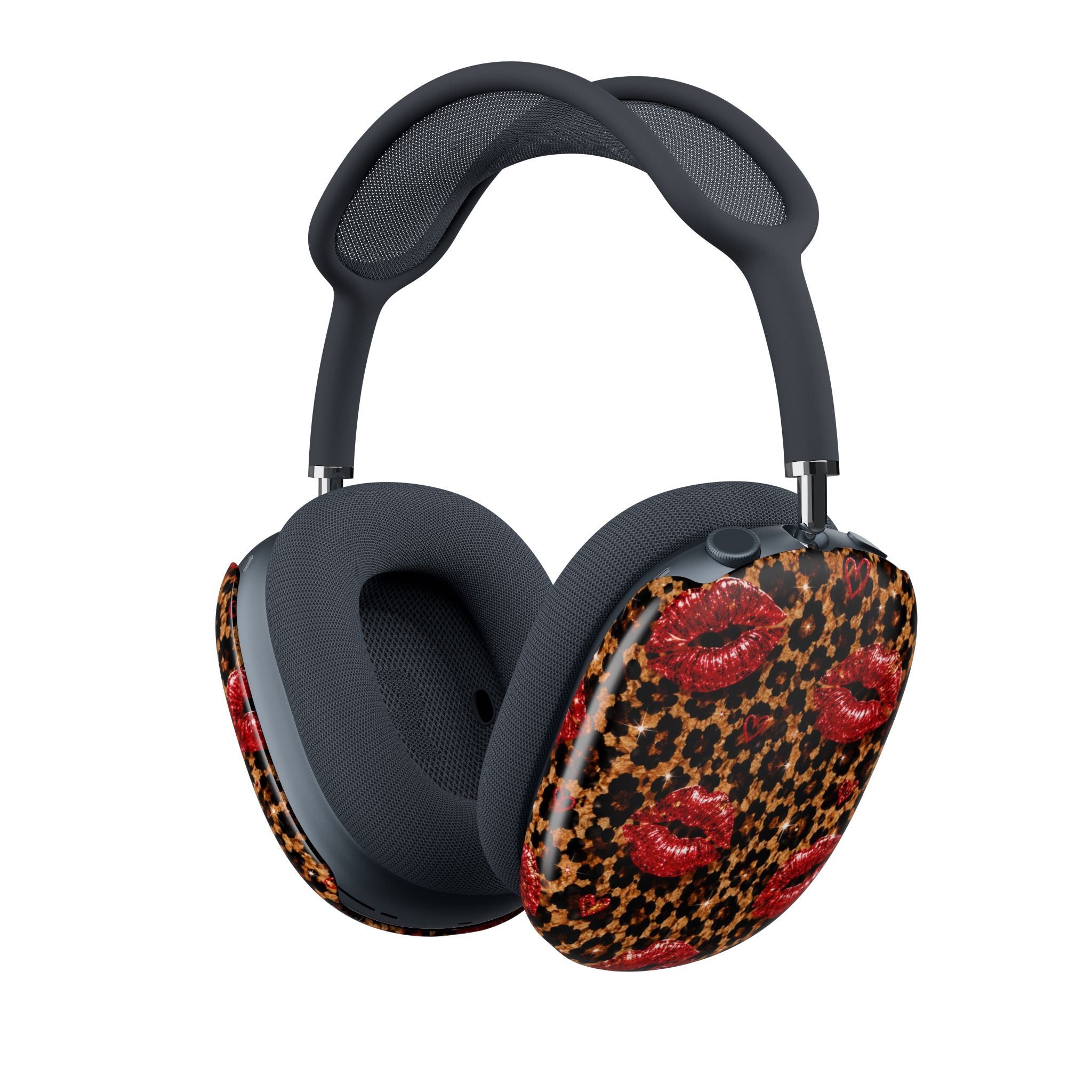 Wild Kisses AirPods Max Case, Leopard Print AirPods Max Cover, Red Lip Print Headphone Case, Cute Girly AirPods Accessory, Coquette Gift