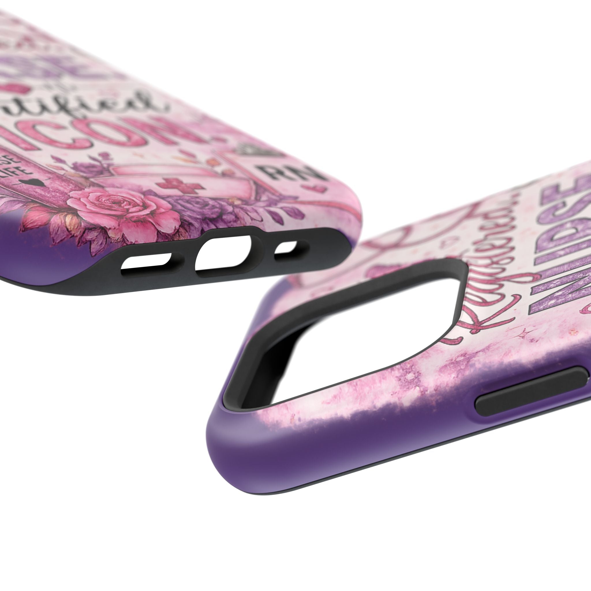 Registered Nurse Certified Icon Phone Case | Cute Nurse iPhone Case | Pink Glitter RN Aesthetic Gift for Nurses