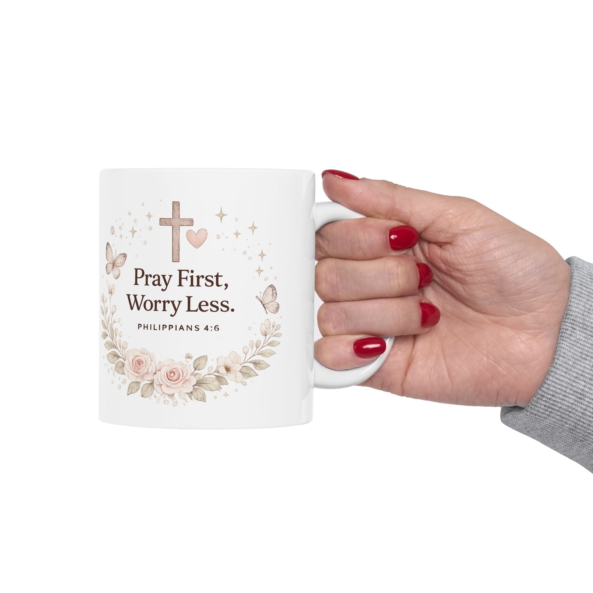 Prayer Changes Things Mug | Christian Coffee Mug | Faith Based Gift for Women | Bible Verse Mug | Christian Gift | Pray First Worry Less