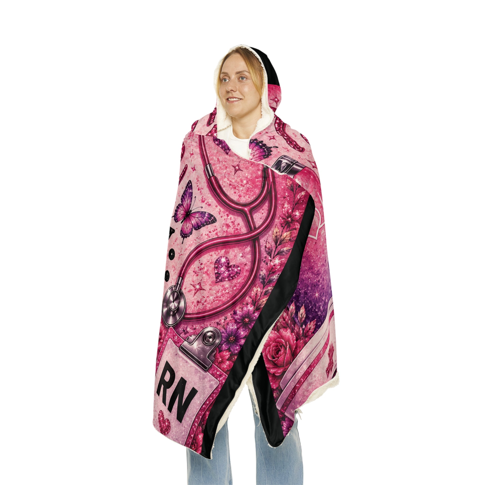Nurse Off Duty Hooded Blanket, Nurse Gift Blanket, Pink Nurse Hoodie Blanket, RN Graduation Gift, Cozy Nurse Life Blanket, Do Not Disturb