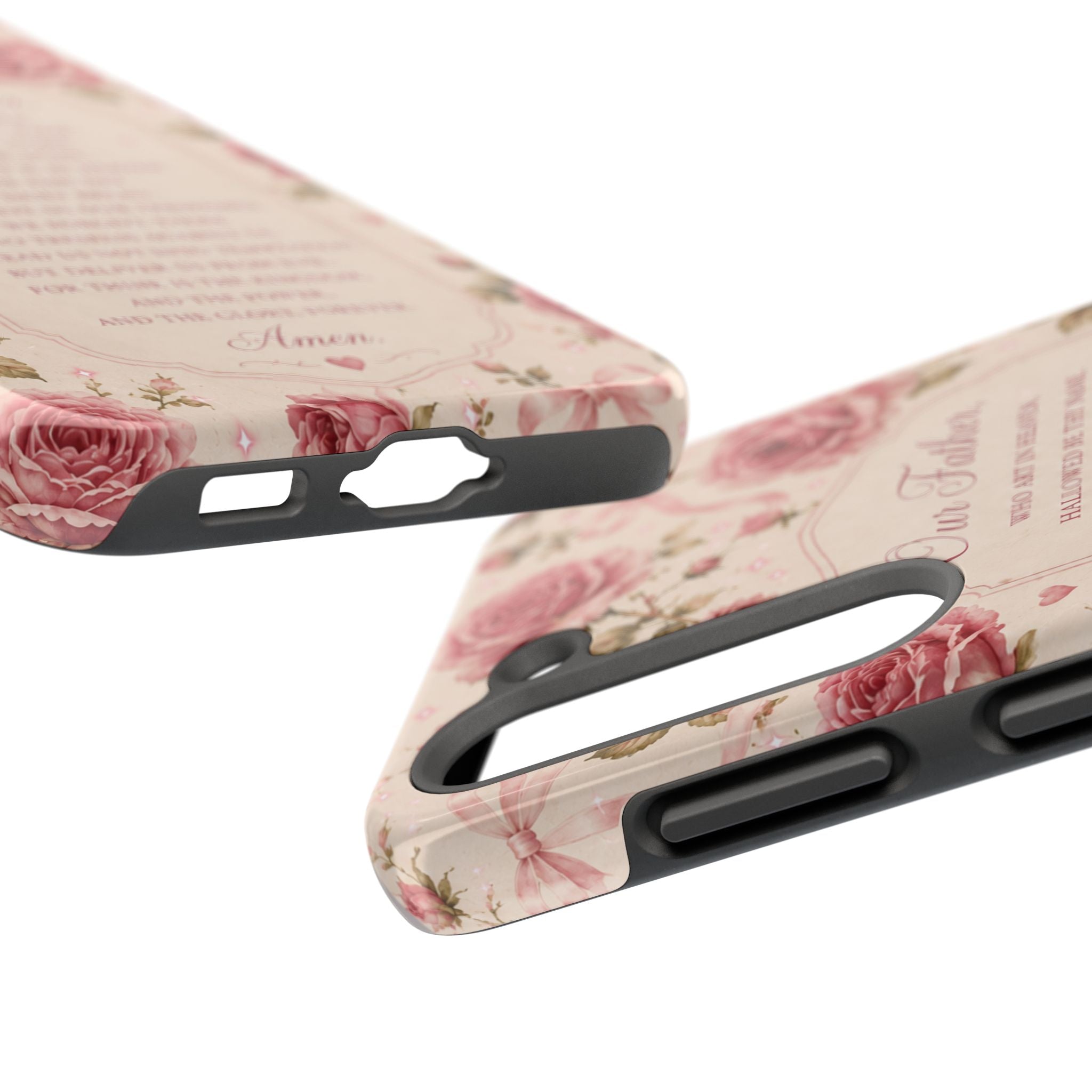 Our Father Prayer Phone Case | Floral Rosary Scripture iPhone Case